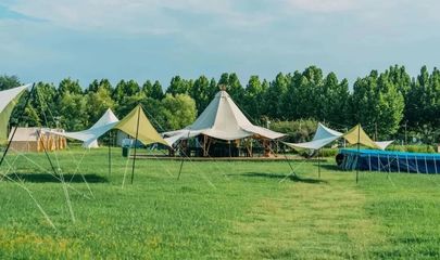 济宁私藏绝美露营地 草坪、湖水与晚霞的完美邂逅